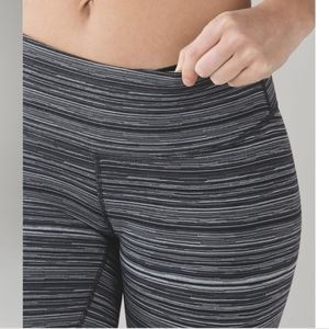 Lululemon Wunder Under Pant III Cyber Stripe Deep Coal Black